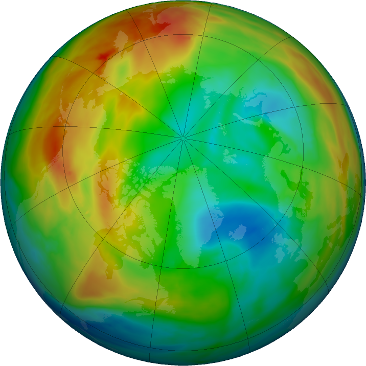 Arctic ozone map for 04 January 2020